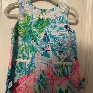 Colorful Sleeveless Dress with Tropical Print 6-12